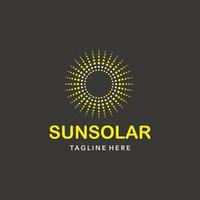 vettore illustrazione minimalista logo sole solare