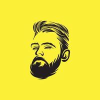 barba uomo logo design illustrazione vettoriale