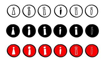 impostato di mano disegnato Informazioni cartello icona vettore