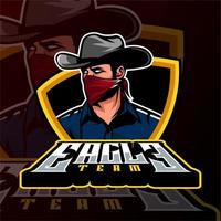 logo di mafia cowboy esports logo di gioco vettore