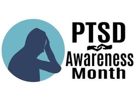 ptsd consapevolezza mese, idea per un' manifesto, striscione, aviatore o cartolina vettore