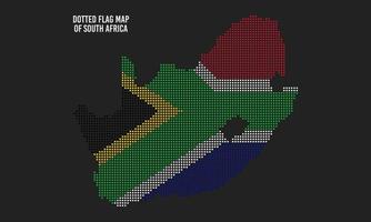 tratteggiata bandiera carta geografica di Sud Africa vettore illustrazione