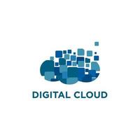 digitale astratto nube tecnologia logo azione vettore