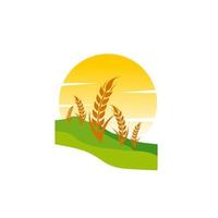 Grano grano agricoltura logo design vettore modello