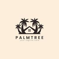 palma Casa albero logo modello. può essere Usato per tropicale spiaggia casa Hotel o ricorrere logo design vettore illustrazione