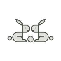 Leone testa astratto logo nel il forma di un' coniglio vettore