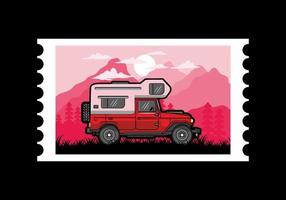 tozzo camper auto illustrazione distintivo vettore