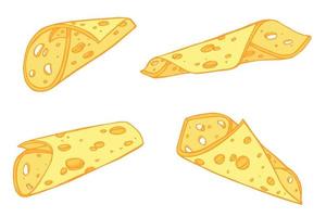 mano disegnato impostato di formaggio parti e fette. formaggio icona. vettore formaggio clipart