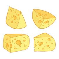 mano disegnato impostato di formaggio parti e fette. formaggio icona. vettore formaggio clipart