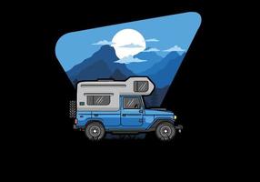 tozzo camper auto illustrazione distintivo vettore