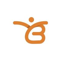 lettera B umano monogramma semplice attività commerciale logo vettore