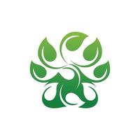 zampa foglia natura ecologia semplice logo vettore