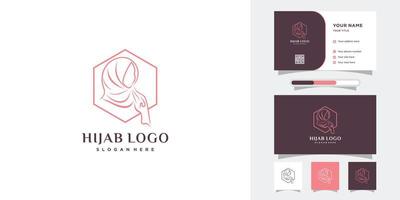 hijab logo design con stile e creativo concetto vettore