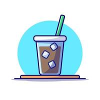 ghiaccio caffè bevanda cartone animato vettore icona illustrazione. bevanda oggetto icona concetto isolato premio vettore. piatto cartone animato stile