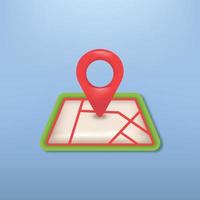 3d icona bolle carta geografica Posizione su blu sfondo gratuito vettore
