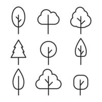 impostato di albero icona. simbolo, schema e vettore illustrazione
