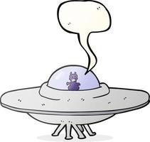 a mano libera disegnato discorso bolla cartone animato ufo vettore