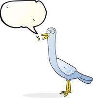 a mano libera disegnato discorso bolla cartone animato uccello vettore
