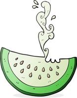 a mano libera disegnato cartone animato melone fetta vettore