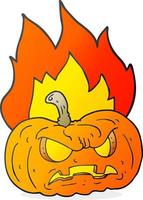 a mano libera disegnato cartone animato Halloween zucca vettore