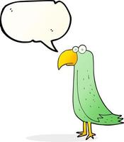 a mano libera disegnato discorso bolla cartone animato pappagallo vettore