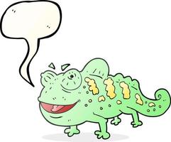 a mano libera disegnato discorso bolla cartone animato camaleonte vettore
