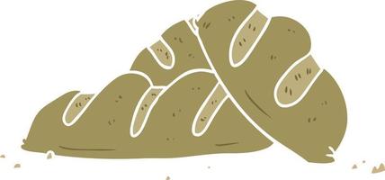 piatto colore stile cartone animato pagnotte di pane vettore
