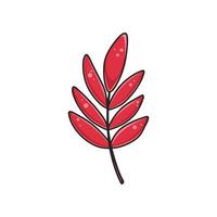 rosso Rowan albero foglia clipart vettore