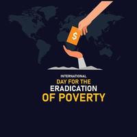 internazionale giorno per il eradicazione di povertà è un internazionale osservanza celebre ogni anno su ottobre 17 per tutto il mondo. vettore illustrazione.