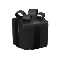 realistico 3d nero regalo scatola con nero nastro. vettore illustrazione