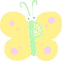 piatto colore illustrazione di farfalla vettore