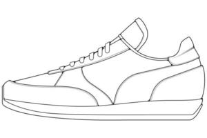 schema freddo scarpe da ginnastica. scarpe sneaker schema disegno vettore, scarpe da ginnastica disegnato nel un' schizzo stile. vettore