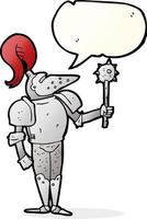 a mano libera disegnato discorso bolla cartone animato medievale cavaliere vettore