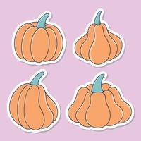 variazione di carino mano disegnato zucca clipart vettore