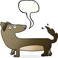 a mano libera disegnato discorso bolla cartone animato cane vettore