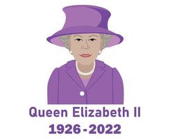 Regina Elisabetta completo da uomo 1926 2022 viso viola arancia Britannico unito regno nazionale Europa nazione vettore illustrazione astratto design