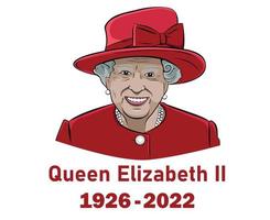 Regina Elisabetta completo da uomo 1926 2022 viso ritratto rosso Britannico unito regno nazionale Europa nazione vettore illustrazione astratto design