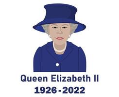 Regina Elisabetta completo da uomo 1926 2022 viso ritratto blu Britannico unito regno nazionale Europa nazione vettore illustrazione astratto design