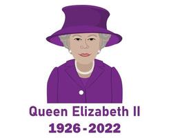 Regina Elisabetta completo da uomo 1926 2022 viso viola arancia Britannico unito regno nazionale Europa nazione vettore illustrazione astratto design