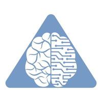 cervello connessione logo design. digitale cervello logo modello. brainstorming icona. logo idee. pensare idea concetto. vettore