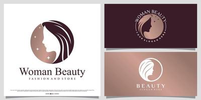 impostato di donne logo design fascio per bellezza salone icona con creativo moderno concetto vettore