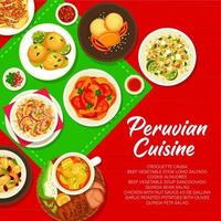 peruviano cucina menù copertina pagina vettore modello