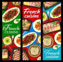 francese ristorante pasti vettore verticale banner