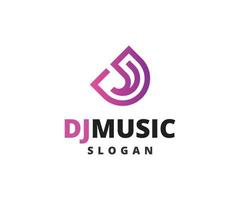 dj musica logo vettore