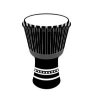 djembe silhouette, jembe tamburo percussione musicale strumento vettore