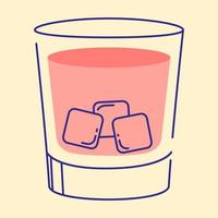 whisky bicchiere icona vettore illustrazione, piatto design