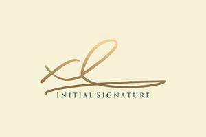 iniziale xl lettera firma logo modello elegante design logo. mano disegnato calligrafia lettering vettore illustrazione.