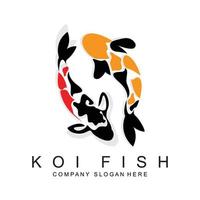 koi pesce logo disegno, ornamentale pesce vettore, acquario ornamento illustrazione marca Prodotto vettore