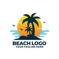 vettore di progettazione del logo della spiaggia