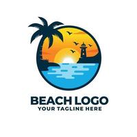 vettore di progettazione del logo della spiaggia